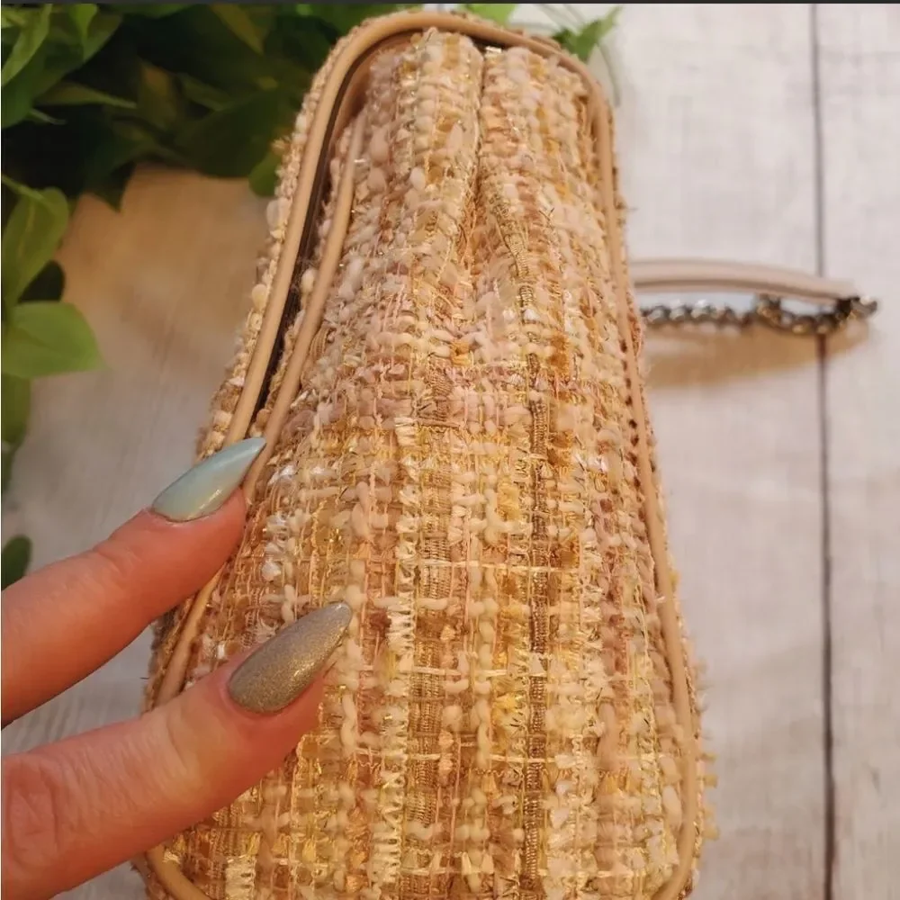 Kate Spade Quilted Tweed Flap Bag in Blush/Cream - Picture 11 of 14